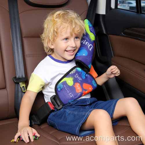 Cartoon seat belt pillow with seat belt adjuster